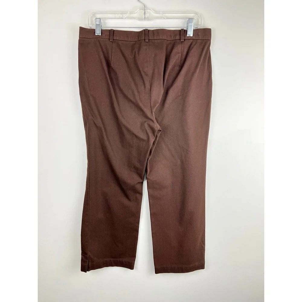 Lafayette‎ 148 New York Brown Cotton Stretch Cropped Straight Leg Pants Size 6